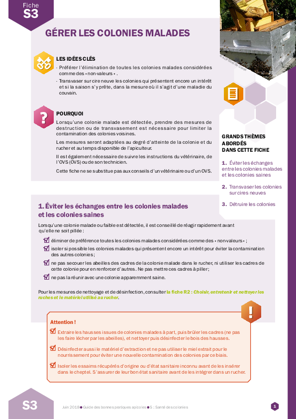 Gérer les colonies malades