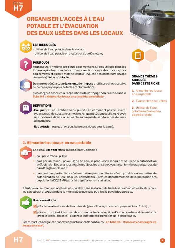 Organiser l'accès à l'eau potable et l'évacuation des eaux usées dans les locaux
