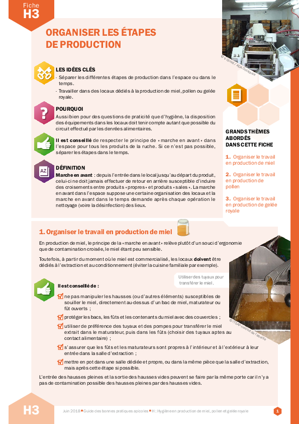 Organiser les étapes de production